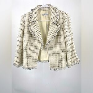 WHBM woven blazer with fringe,‎ vintage size 8